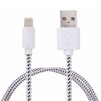 Braided Cable 1m for IPHONE SE 2020 Charger Lightning USB Connector APPLE Woven Fabric Lanyard Nylon Wire (WHITE)