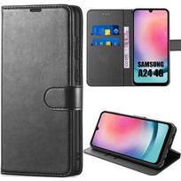 Coque semi-rigide BOOLING pour Samsung Galaxy A24 - Fermeture magnétique effet cuir élégant noir juoda