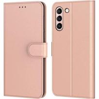Protective Case - PROSHOP - for Samsung S21 FE - Pink - Card Holder - 360° Leather Effect rožinė