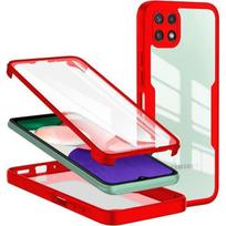 Case - BOOLING - for Samsung A22 5G - Red - 360° Protection - Reinforced Edge - Rigid raudona