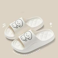 Cute Carton Slippers Bathroom Slippers Cloud Cushion Slides Summer Soft Thick Platform Home Men Indoor Non-slip Flat Flip Flops 36-37