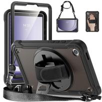 Case for Samsung Galaxy Tab A9 / A11 - Full Shockproof Protection - Adjustable Shoulder Strap - Black - 8.7 Inches juoda