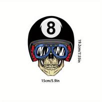 Numeris 8 Biliardo Kamuolys Kaukolė Automobilio Lipdukai Automobilio Kėbului Bamperiui Galinio Lango Stiklui Šaunūs Grafiniai Vinilo Lipdukai Lenktyninio Šalmo Sparno Lipdukai 15x19.2CM