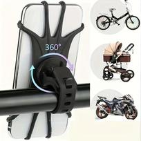 Universal Bike Phone Holder - Motorcycle & Powersports Accessories - 360° Rotatable Adjustable Mount, Silicone Grip and Detachable Design