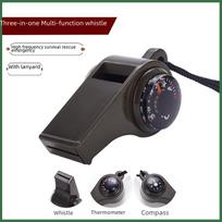 3-in-1 lauko išgyvenimo švilpukas su kompasu ir termometru Army Green
