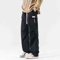 Waterproof Overalls Pants Men's Autumn Style Drawstring Casual Trousers Men's American Loose Pants XXXXL