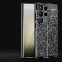 Dėklas Samsung Galaxy S24 Ultra Dėklas Samsung S24 Ultra Capas Naujas Smūgiams Atsparus TPU Buferis Odinis Fundas Samsung S24 Ultra Plus Samusng S24 Ultra juoda