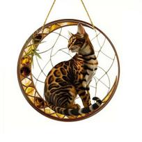 Cat Memorial Suncatcher Acrylic Cat Sun Catcher Pet Loss Window Kitten Hanging black