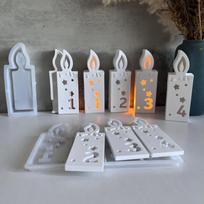 1,2,3,4 Number Candle Ambient Light Silicone Mold Christmas Advent Plaster Drip Molds balta