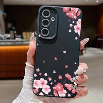 For Samsung S25 Ultra S24 FE S23 S22 A56 A36 A16 A15 A55 Cover Shell Sakura Flower Pattern Slim Soft TPU Leather Texture Shockproof Matte Phone Case Samsung S25 juoda