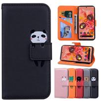 Cartoon Phone Case for Xiaomi Poco X7/ X5/ X3 Pro Flip Leather Wallet with Card Slot & Lovely Animal Shockproof Stand Cover Xiaomi Poco X3 juoda