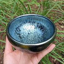 Jianzhan Tenmokus Tea Cups 360ml/12.17 oz Matcha Bowls Chawan Kiln Fired Flower Pattern Chinese Song Dynasty's Crafts 300-600ml