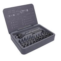 Ratchet Screwdriver Set 40 in 1 Design 45 Teeth Accurate 180 degrees  Universal Magnetic Screwdriver Set gray