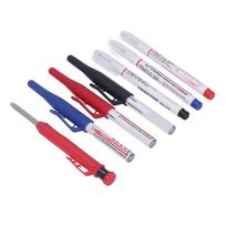 Carpenter Pencil Marker Set Multifunctional 6 Long Nib Deep Hole Markers 1 Woodworking Pencil with white