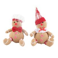 Gingerbread Plush Stuffed Toy Gingerbread Man Plush Toys Christmas Decor 2pcs ruda