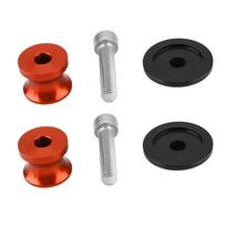 2 vnt. 10 mm motociklų CNC galinio stovo švytuoklės svirties ritės slankikliai, stovo švytuoklės svirties ritės (Oranžinė)