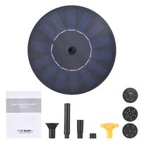 Solar Fountain Pump Upgrade Glass Panel Adjustable Height for Bird Bath Garden Pool Pond 16cm/6.3in 16cm/6.3in