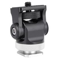 Hot Shoe Mount Monitor Flash Mic Holder 14in Screw Camera Holders Stand Bracket (Black Silver) Black Silver