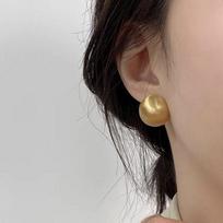 Mosquito Coil Disc Brushed Matte Ball Stud Earrings Women's Earrings High-end Temperament Versatile Personalized Earrings Jewelry