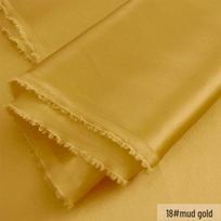Huahong 16mm Mulberry Silk Crepe Satin Fabric, Multi-Color, 114cm Width 18# Muddy Gold