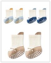 3 Pairs Baby Floor Socks With Grips Breathable Cotton Non-slip Socks For Toddlers 0-5 Years S (0 to 1 Year)