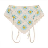 1 Pcs Fashion Dopamine Knitted Daisy Bandanas For Women Girls Party Hair Accessories white