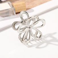 Metal Hollow Flower Hair Clip Girl Rave Party Hairpin Hair Crab Fashion Silver Ponytail Hairpin Claw Hair Accessories