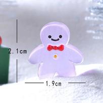 Cute Christmas Glow-in-the-dark Mini Gingerbread Man Snow Scene Ornament Christmas Accessory violetinė