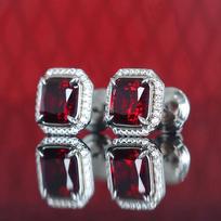 Classic Earrings Noble Square Red Earrings Dress Accessories Luxurious Ears