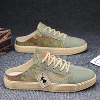 Canvas men's shoes summer trend versatile one-pedal breathable casual cloth shoes men's heel-free half-drag men's trendy shoes 39