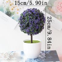 Sakura Snow Ball Tree Artificial Plants Potted Bonsai Plants Ornaments for Home Garden Decor Party Hotel Decor Simulated Plants violetinė