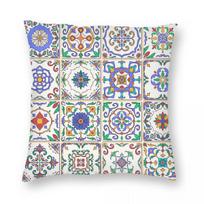 Talavera Decor Mexican Tile Pillowcase Soft Polyester Cushion Cover Decorative Tiles Mexican Pillow Case Cover Chair 30x30cm šokoladas