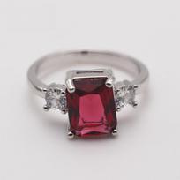 Fashion Vintage Square Diamond Red Ring King Women's Ring Jewelry 6