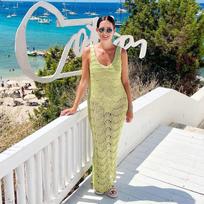New Beach Skirt for Women Knitted Hollow Low Cut Solid Color Slim Sexy Beach Dress for Women S