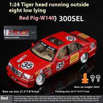 Simulation 1/24 Scale Mercedes Benz S W140 320SEL Modified Version Alloy Racing Car Diecast Model Collection Decorative Gift Boys raudona