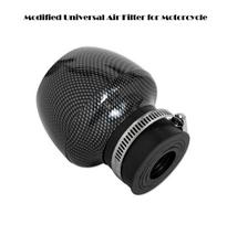 Straight Motorcycle Air Intake Filter Pod 28-48mm Inlet Clamp Carbon Fiber Style