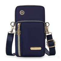 New women's mobile phone bag versatile ultra-light vertical three-zipper running sports wrist bag women's mini messenger bag