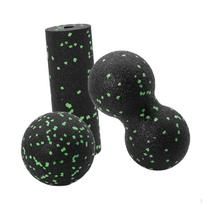 Foam Roller And Massage Balls Kit for Body Care without Bag black