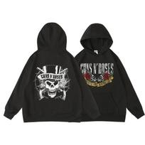 Guns N' Roses We'Re Back sweat à capuche Style de rue rétro pour femmes col rond poche pull polaire à capuche respirant pull femme à capuche S gray