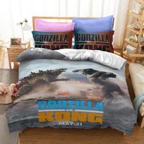 King Kong Vs Godzilla Series Bedding Three-Piece Home Textile Cover AU Single 140x210cm