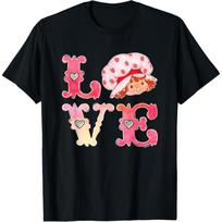 Strawberry Shortcake Valentine's Day Love Vintage Logo T-Shirt S juoda