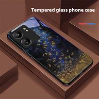 Gradientinis drugelis Xiaomi Redmi 13C Note13 12 Pro Plus 5G Note 9 13T Pro POCO X6 F5 F6 juodas grūdinto stiklo telefono dėklas Redmi NOTE 7