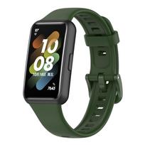 Silikoninė apyrankė Huawei Band 7 dirželiui 45mm Correa Apyrankė Huawei Band Series 7 45mm Dirželis Laikrodžio Apsauginiai Priedai Huawei Band 7 armijos žalia spalva