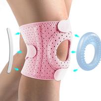 3D silikoniniai kelio sąnario apsaugai ir raiščių fiksacijai, sportui, fitnesui, bėgimui, kelio apsaugai, pralaidūs orui One Size rožinė