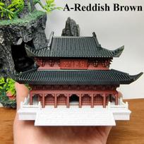1 vnt. Mikro kraštovaizdžio 3D spausdintas rūmų pastato ornamentas Darbalaukio akvaskipo senovės architektūros namų dekoravimo reikmenys as the picture