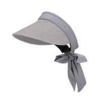 Ribbon Strap Straw Beach Hat Breathable Visor Hat Fashion Empty Top Hat  Summer pilka