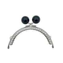 Piniginės užsegimo rėmo krepšys Kiss Clasp Lock Metalinis piniginės rėmas, skirtas „pasidaryk pats“ rankinės rankinės gamybai juoda