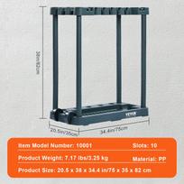 SucceBuy 10Slots Yard Garden Tool Organizer Long-Handled Tool/Rake/Broom Tower Storage Rack Stand Holder for Garage Organization