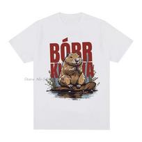 New Bober Kurwa Bobr Tshirt Funny Beaver Meme Graphic Tshirt Oversized Tops Tees Fashion Casual Loose T Shirt Unisex Clothing S