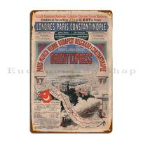 Orient Express Vintage Train Travel Poster Vintage Travel Art Metal Sign Party Print Design Pub Club Wall Plaque Tin Sign Poster 20X30CM